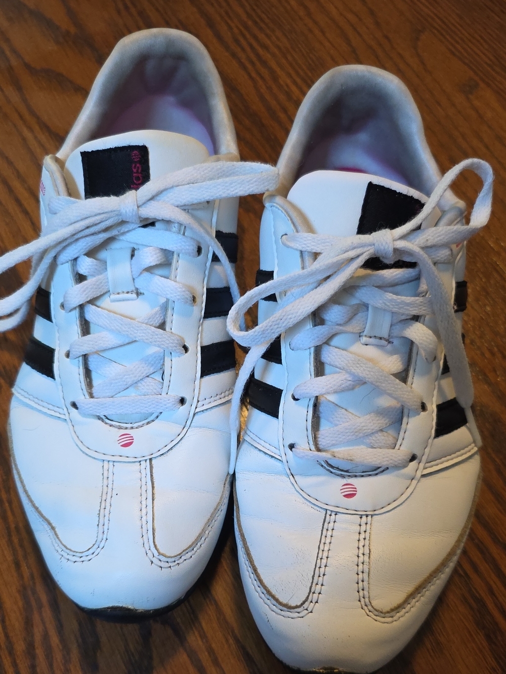adidas White Sneakers with Black Stripes - Women’s Lace-Up Trainers